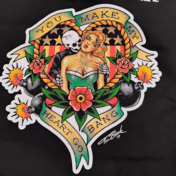 Furstenfeld Blue October You Make My Heart Go Bang Drawstring Bag Tattoo Art - Picture 4 of 8